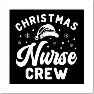 Christmas Nurse Crew White Santa Hat Posters and Art